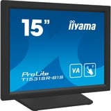 iiyama ProLite T1531SR-B1S 15" touchscreen monitor Zwart (mat), VGA, HDMI, DisplayPort, Audio 