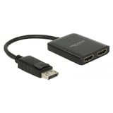 DeLOCK DisplayPort 1.4 > 2x HDMI MST displayport splitter Zwart, 0,2 meter