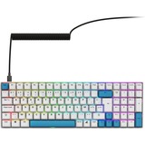 Sharkoon SKILLER SGK50 S2 PBT, gaming toetsenbord Wit, BE Lay-out, Gateron G Pro 3.0 Yellow, RGB leds, Hot-swappable