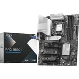 MSI PRO B860-P socket 1851 moederbord Zwart/zilver, 5Gb-LAN, Sound, ATX