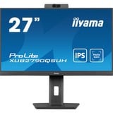 iiyama ProLite XUB2790QSUH-B1 27" monitor Zwart, 100Hz, HDMI, DisplayPort, USB, Audio, webcam