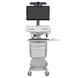 Ergotron StyleView Telemedicine Cart, Single Monitor, Powered, EU trolley Wit/grijs