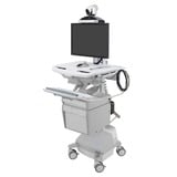 Ergotron StyleView Telemedicine Cart, Single Monitor, Powered, EU trolley Wit/grijs