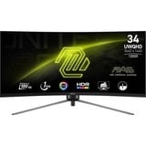 MSI MAG 345CQR 34" Curved UltraWide gaming monitor Zwart, 2x HDMI, DisplayPort, 180 Hz