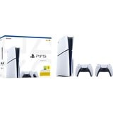 Sony PlayStation 5 Console (Slim) + Twee DualSense Draadloze Controllers spelconsole Wit/zwart