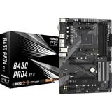 ASRock B450 Pro4 socket AM4 moederbord RAID, Gb-LAN, Sound, ATX