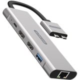 Sitecom Dual USB-C Multiport Pro adapter Grijs