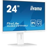 iiyama ProLite XUB2497HSU-W2 23.8" monitor Wit, 100 Hz, HDMI, DisplayPort, USB, Audio