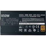 Cooler Master , 850 Watt voeding  Zwart