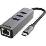 Sitecom USB-C naar Ethernet + 3x USB dockingstation Grijs