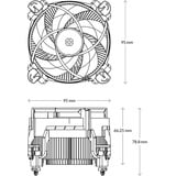 ARCTIC Alpine 17 cpu-koeler Zwart/wit, 4-pins PWM fan-connector