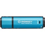 Kingston IronKey Vault Privacy 50 64 GB usb-stick Lichtblauw/zwart, USB-A 3.2 Gen 1 (5 Gbit/s)