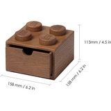 Room Copenhagen LEGO 2x2 Wooden Desk Drawer Dark Stained Oak opbergdoos Eiken