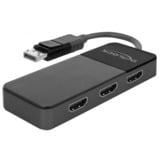 DeLOCK DisplayPort 1.4 > 3x HDMI MST displayport splitter Zwart, 0,125 meter