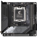 GIGABYTE B650I AORUS ULTRA socket AM5 moederbord Zwart/zilver, RAID, 2.5 Gb-LAN, Wi-Fi 6E, BT 5.2, Sound, Mini-ITX