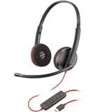 HP Poly Blackwire 3220 Stereo USB-C on-ear headset Zwart, Pc