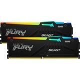 Kingston FURY 32 GB DDR5-6000 (2x 16 GB) Kit werkgeheugen Zwart, KF560C36BBE2AK2-32, Beast RGB, XMP 3.0