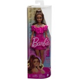 Mattel Barbie Fashionistas pop #217 met bruin golvend haar en roze jurk 65e verjaardag