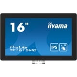 iiyama ProLite TF1615MC-B1 16" touchscreen monitor Zwart, Touch, VGA, HDMI, DisplayPort, USB