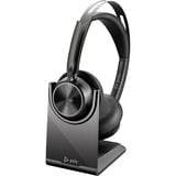 HP Poly Voyager Focus 2 USB-A - Teams Certified on-ear headset Zwart, Incl. oplaadstatief