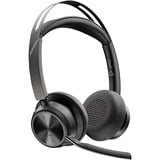 HP Poly Voyager Focus 2 USB-A - Teams Certified on-ear headset Zwart, Incl. oplaadstatief