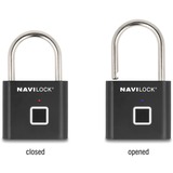 Navilock Padlock with fingerprint hangslot Zwart