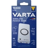 VARTA Wireless Powerbank 15.000 mAh - 20 W Wit, Qi, Power Delivery, Quick Charge 3.0