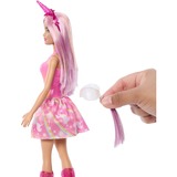 Mattel Barbie Eenhoornpop met roze haar en kleurrijke outfit 