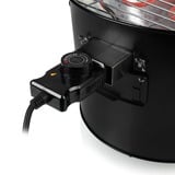 Princess 112240 Hybrid Bucket Barbecue | Elektrisch | Houtskool Zwart, Ø 32 cm | incl. luxe bamboe serveer- en snijplank