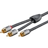 goobay Plus Cinch Y-kabel Zwart/zilver, 3 meter