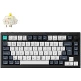 Keychron Q1 Max-M4 QMK, toetsenbord Zwart, BE Lay-out, Gateron Jupiter Banana, RGB leds, 75%, Hot-swappable, Bluetooth, 2.4GHz