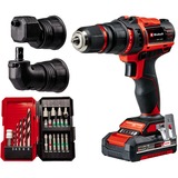 Einhell Accu boor-/schroefmachine TE-CD 18/45 3X-Li +22 (1x 2.0 Ah) schroeftol Rood/zwart, Incl. 22-delige bit- en borenset,  1x 2.0 Ah PXC accu en E-Box Basic