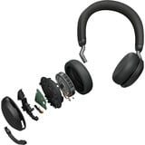 Jabra Evolve2 75 on-ear headset Zwart, Link380c, Microsoft Teams