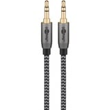 goobay Plus Audio 3,5 mm aux stereoverbindingskabel Zwart/zilver, 2 meter