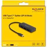 DeLOCK HDMI splitter displayport splitter Zwart, 0,15 meter