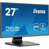 iiyama ProLite T2752MSC-B1AG 27" touchscreen monitor Zwart, 75 Hz, Touch, HDMI, DisplayPort, USB, Audio