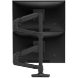 Ergotron LX Dual Stacking monitorarm met hoog statief Zwart