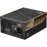 MSI MEG Ai1600T PCIE5, 1600 Watt voeding  Zwart/goud, 2x 12VHPWR, 9x PCIe, Kabelmanagement