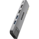 Sitecom 6-in-2 MacBook Multiport dockingstation Grijs