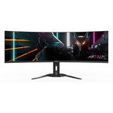 GIGABYTE AORUS CO49DQ 49" Curved UltraWide gaming monitor Zwart, 2x HDMI, Displayport, 2x USB-A, 1x USB-B, 1x USB-C, 144 Hz