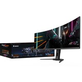 GIGABYTE AORUS CO49DQ 49" Curved UltraWide gaming monitor Zwart, 2x HDMI, Displayport, 2x USB-A, 1x USB-B, 1x USB-C, 144 Hz