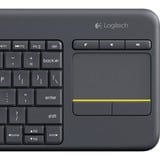 Logitech Wireless Touch K400 Plus, toetsenbord Donkergrijs, BE Lay-out