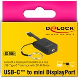 DeLOCK USB-C > mini-DisplayPort adapter sleutelhanger Zwart, 4K 60Hz