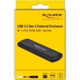 DeLOCK Externe behuizing voor M.2 NVMe PCIe SSD met USB-C Zwart