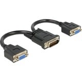 DeLOCK LFH60 naar 2x VGA adapter Zwart, 20 centimeter