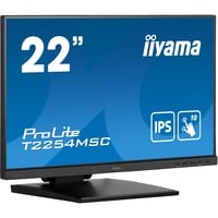 iiyama ProLite T2254MSC-B1AG 22" touchscreen monitor Zwart, Touch, HDMI, DisplayPort, USB, Audio