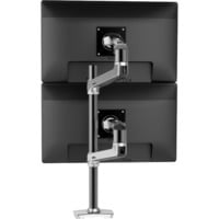 Ergotron LX Dual Stacking monitorarm met hoog statief Aluminium