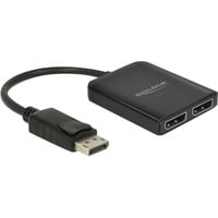 DeLOCK 1x DisplayPort 1.4 > 2x DisplayPort MST displayport splitter Zwart, 0,2 meter