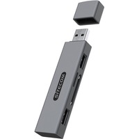 Sitecom USB-Stick kaartlezer met 2x USB Grijs