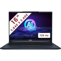 MSI Stealth 16 AI Studio A1VIG-020BE 16"  gaming laptop Donkerblauw | Core Ultra 9 185H | RTX 4090 | 32 GB | 2 TB SSD | 120 Hz